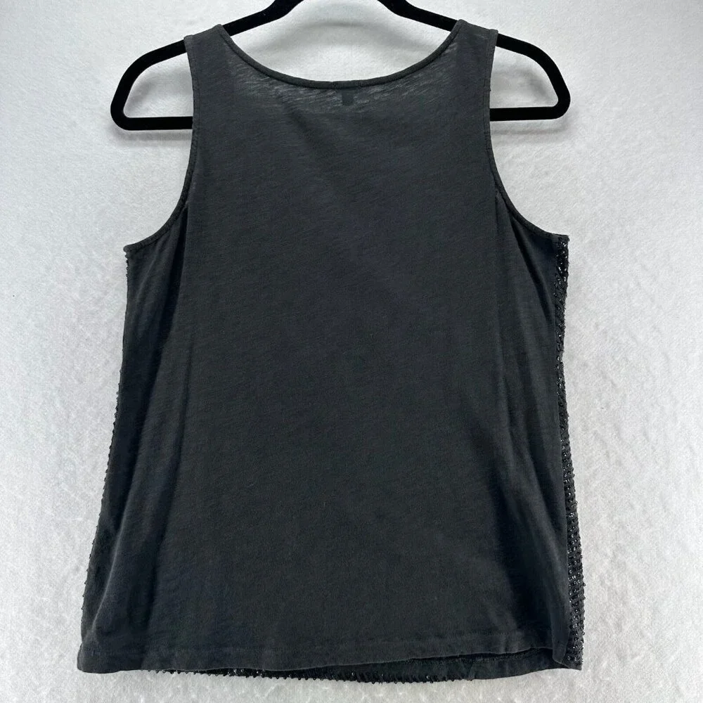 J.CREW Tank Top Womens Sz S Sequin Embellished Scoop Neck Sleeveless Black - Picture 2 of 9